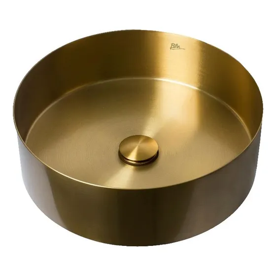 Lavamanos De Sobreponer Dorado Acero Inox Bm 40cm