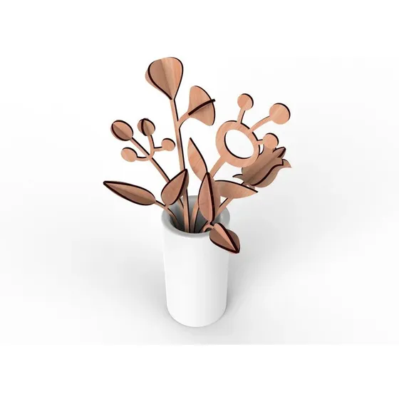Ramo De Flores Pack Sin Florero En Madera