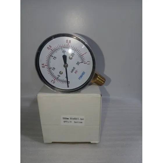 Manómetro Pulgada De Agua H20dial 2 1/2  De 0-30 Inh2o Power