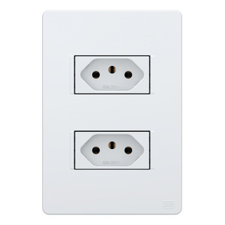 Conjunto Tomada Dupla 2p+t 20a/10a 250v Esatta Weg Branco Conjunto Tomada Dupla 2p+t 20a/10a 250v Esatta Weg Branco