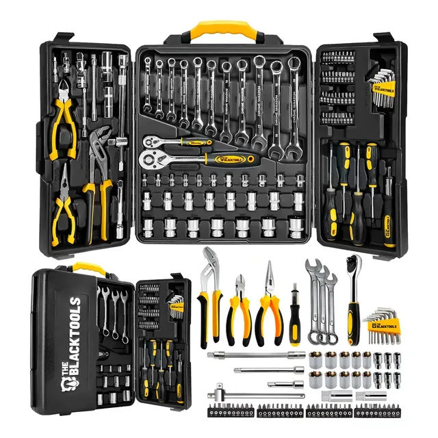 Caixa Jogo De Ferramentas 110 Peças Aço Cromo Vanádio Completo Maleta Para Mecânico Profissional Ttk110 The Black Tools Prateado