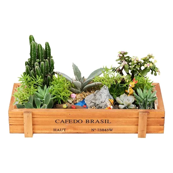 Maceta De Madera Para Plantas Caja De Almacenamiento Multifu