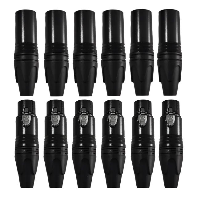 Kit De 6 Conectores Canon Xlr Macho Y 6 Canon Xlr Hembra
