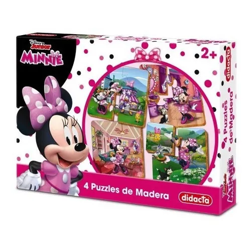 Puzzle 4 Puzzles De Madera Minnie 440/08 - Giro Didáctico