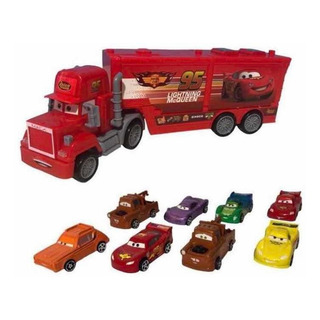 Cars Trailer Mack Abre Puertas Y 8 Carros Rayo Mate Fricción Cars Trailer Mack Abre Puertas Y 8 Carros Rayo Mate Fricción