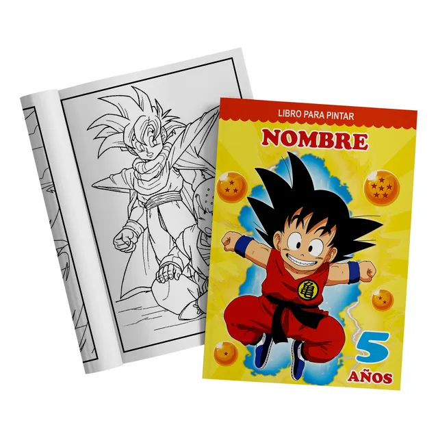 Kit Imprimir Libro Pintar Personalizado Dragón Ball