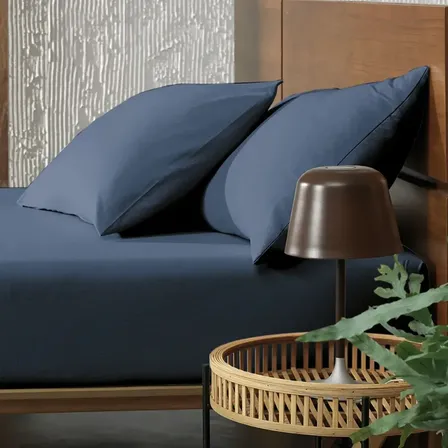 Altenburg Jogo De Cama Minimal Malha 2 Peças Solteiro Azul Liso