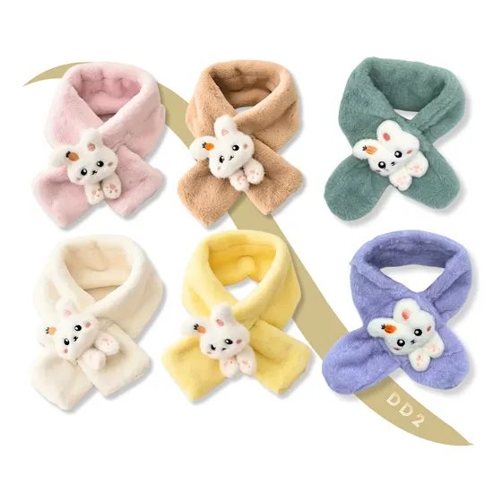Bufanda Para Niños Con Peluche Abrigo De Invierno Conejo