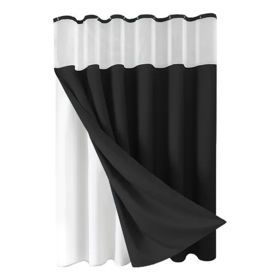 Xy Juego De Cortinas De Ducha Con Forro Transparente 3 En 1