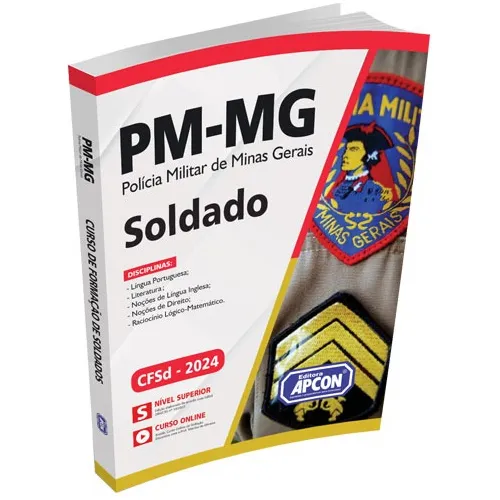 Apostila Pm-mg 2023 - Soldado (cfsd - 2024), De Professores Especializados. Estudos, Vol. Único. Editorial Apcon, Capa Dura, Edição 1 Em Português, 2023