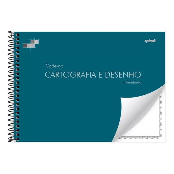 Caderno Cartografia e Desenho Milimetrado com Margem 80 folhas
