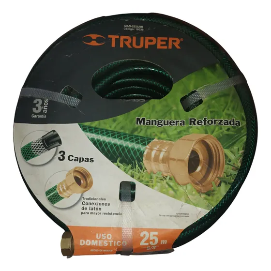 Manguera 25 Metros X 5/8  3 Capas Marca Truper