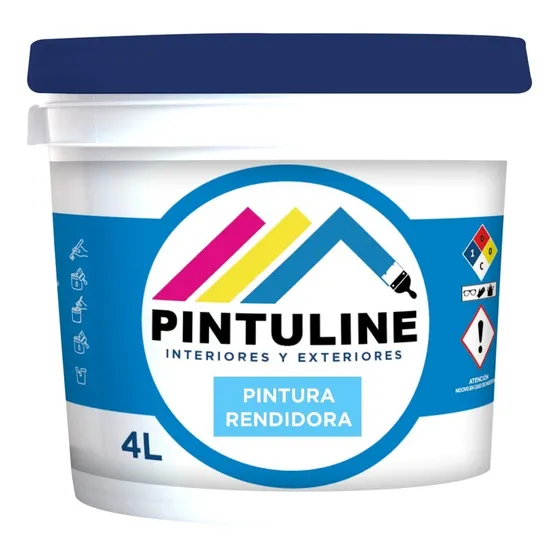 Pintura Vinílica Pintuline Rendidora 4l, 26 Colores