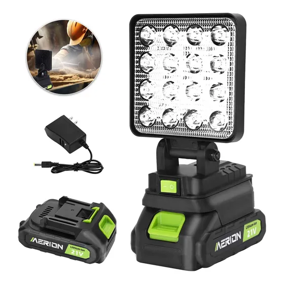 Linterna Lamparas Led Recargable Luz Trabajo Y Camping 4inch 21V Batería MERION