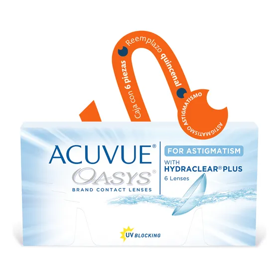 Lentes De Contacto Para Astigmatismo Acuvue Oasys Torico Caja Con 6 Piezas Con Tecnología Hydraclear Plus