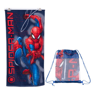 Toalla De Algodón Marvel Spiderman Con Bolso Original Nueva Toalla De Algodón Marvel Spiderman Con Bolso Original Nueva