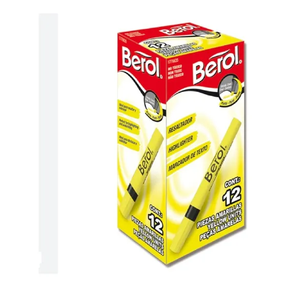 Marcador Resaltador Berol Caja Con 12 Piezas Marcatextos