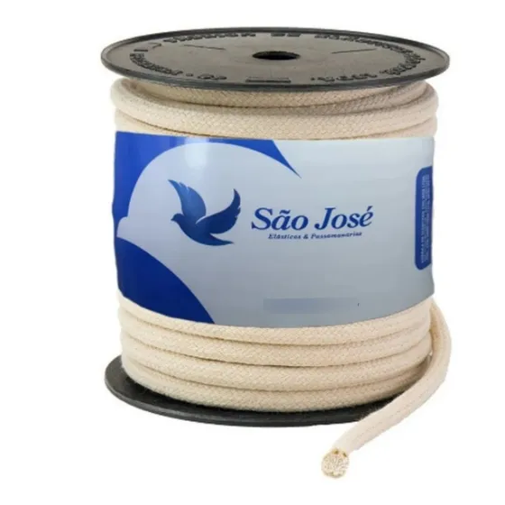 Corda Cordão Fio 8mm Cru Algodão - 20m - São José Artesanato