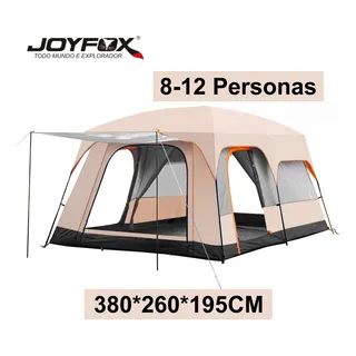 Barraca Camping Acampamento 8-12 Pessoas Grande FamĂlia Joyfox 380*260*195cm Bege Barraca Camping Acampamento 8-12 Pessoas Grande FamĂlia Joyfox 380*260*195cm Bege