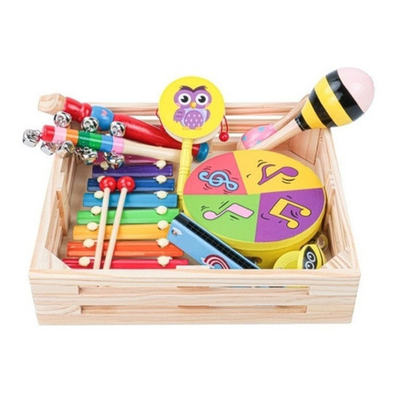 Set Instrumentos Musicales De Madera Percusión Viento Niños Set Instrumentos Musicales De Madera Percusión Viento Niños