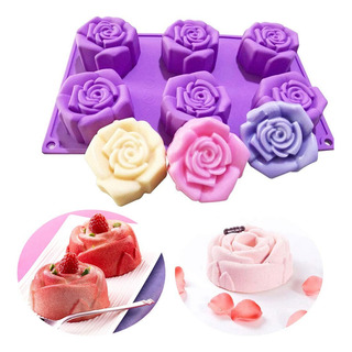 Molde Silicona De 6 Rosas - Repostería Jabón Artesanal Velas Molde Silicona De 6 Rosas - Repostería Jabón Artesanal Velas