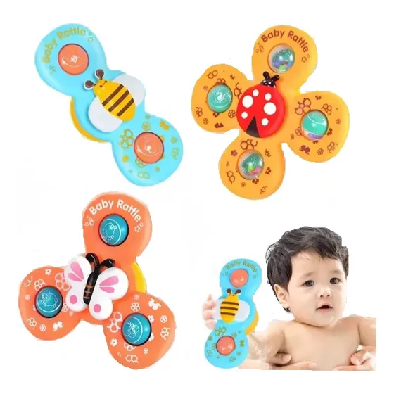 Juguete Giratorio, Spinner Ventosa Animalitos Bebé 2 Piezas