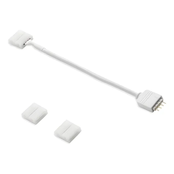 Conector Extensor Rgb Led Tiras Hebilla 4 Pin Macho Hembra Color Blanco