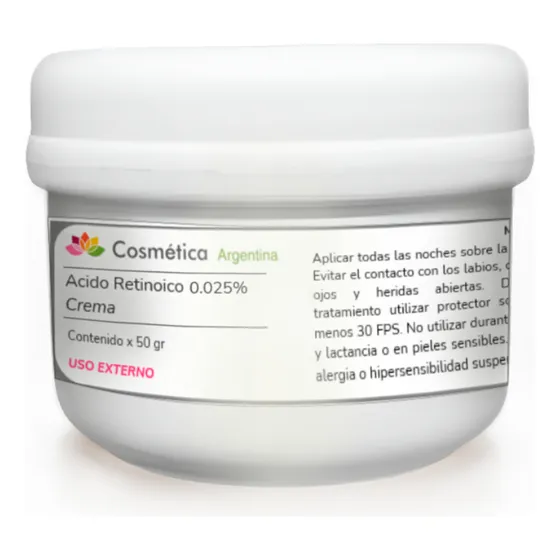 Acido Retinoico Crema 0.025% Acne Manchas Cicatrices 50 Gr