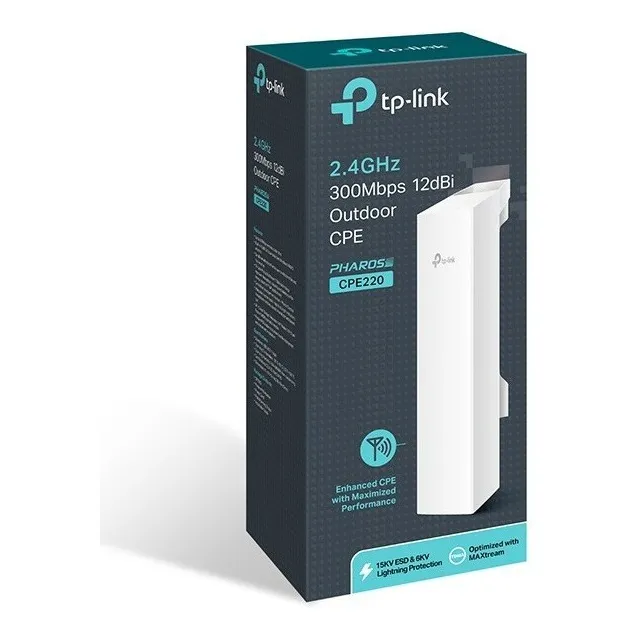 Radioenlace Tp-link Cpe220 De Exterior 2.4ghz 300mbps 12dbi