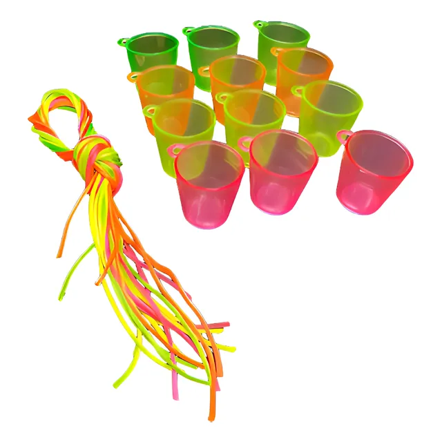 Copa Aguardientera Neon X12 Copas Shot Hora Loca Fiesta