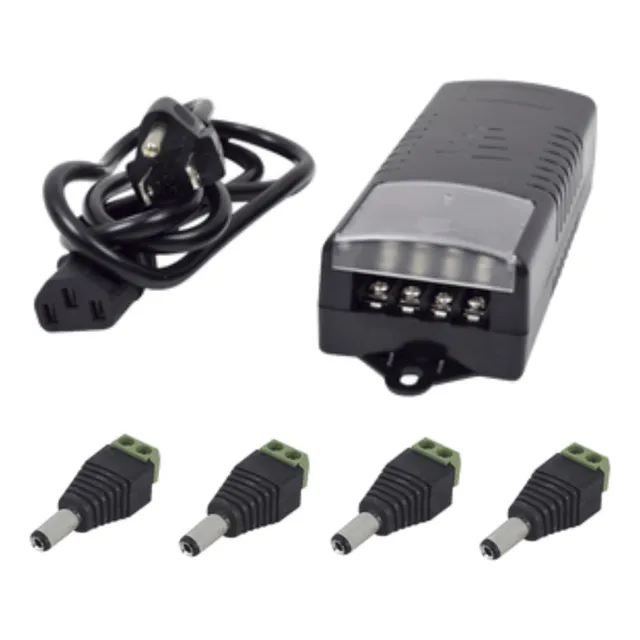 Kit Fuente Con 4 Salidas De 12 Vcd A 5a Con 4 Conector Jr52