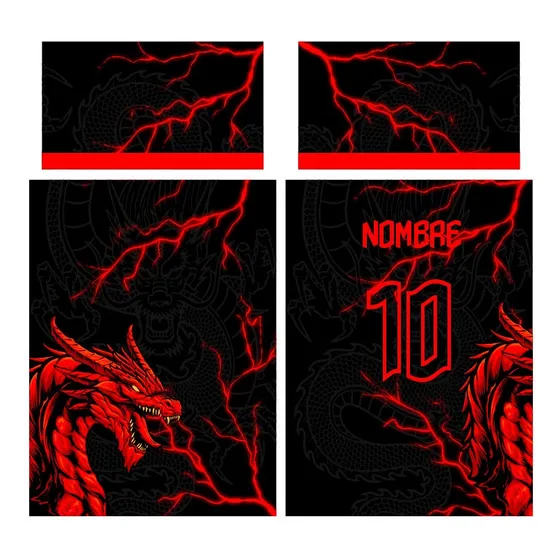 Diseño Vector Camiseta De Fútbol Dragón Rojo - Pdf Y Cdr