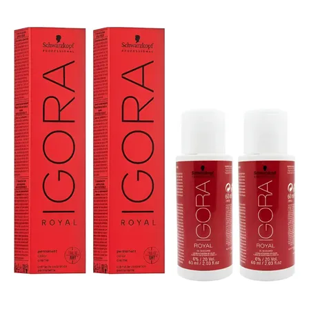Kit X2 Tintura + Oxidante 20 Vol Igora Royal Schwarzkopf