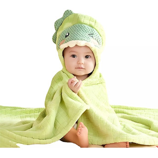 Toalla De Baño Infantil Con Capucha Tamaño Grande 105 Cm Verde Dinosaurio Toalla De Baño Infantil Con Capucha Tamaño Grande 105 Cm Verde Dinosaurio