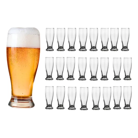 Jogo 24 Copo Chopp Tulipa Vidro Transparente 240ml Liso