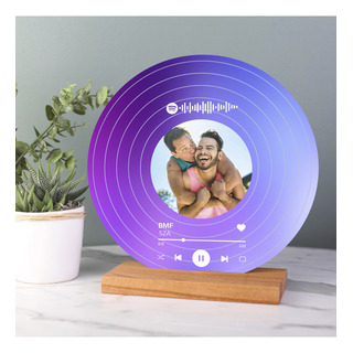 Disco Codigo Spotify En Acrilico Base De Madera 17.5cm Disco Codigo Spotify En Acrilico Base De Madera 17.5cm