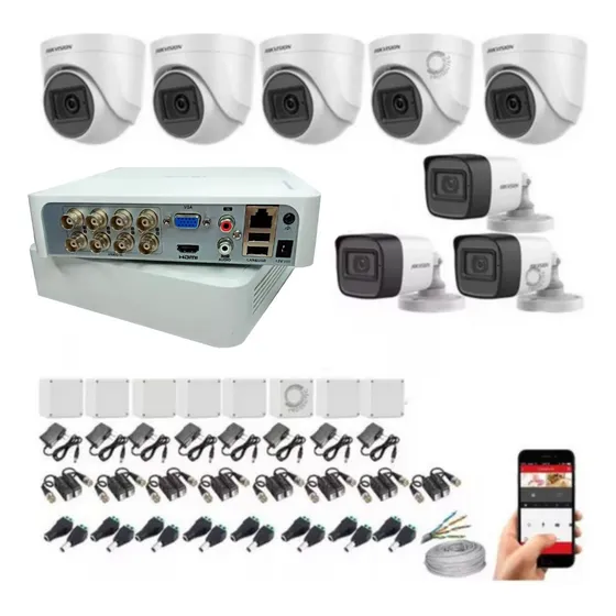 Kit Camaras De Seguridad Hikvision 5 Mpx-dvr 8ch+8 Cam 