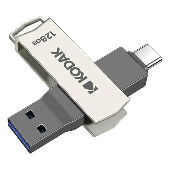 Usb 128gb Tipo A Y Tipo C (dual) Para Pc, Celular Y Tablet Color Plateado K273
