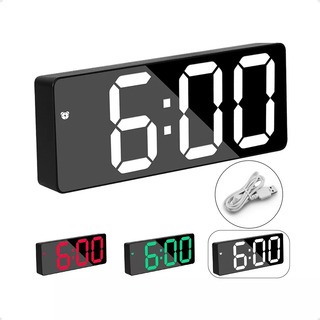 Relógio Digital De Mesa Decorativo Led Espelhado Despertador Relógio Digital De Mesa Decorativo Led Espelhado Despertador