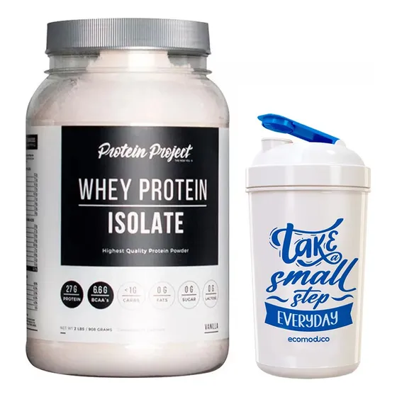 Isolate Protein Project 2 Lb + Vaso Masa Muscular Sabor Vainilla