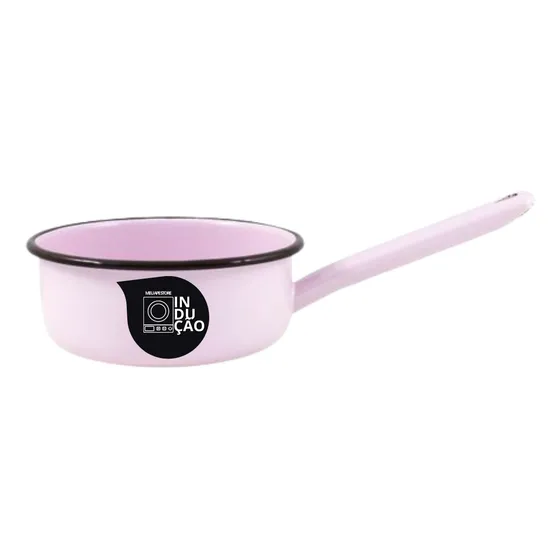 Papeiro Esmaltado Para Bebê Antibacteria Indução Agata N14 B Cor Rosa-claro