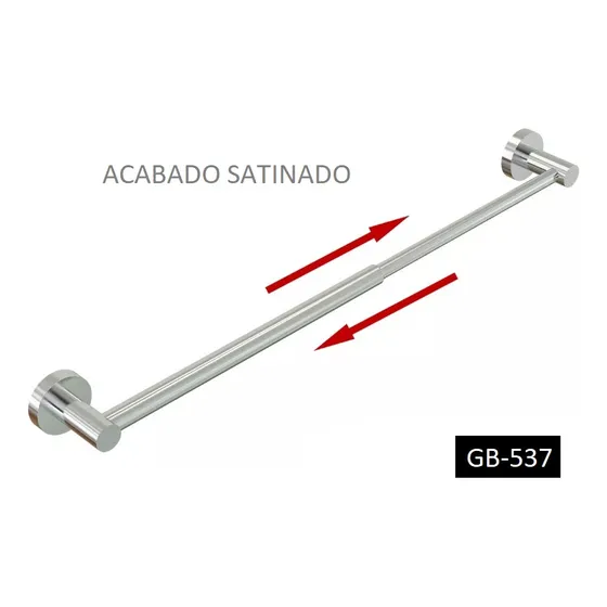Toallero Ajustable Porta Toalla 40 A 70 Cm Acero