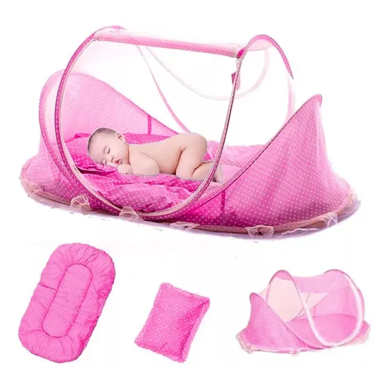 Cuna Portatil Mosquitero,plegable Para Bebés En Dos Colores