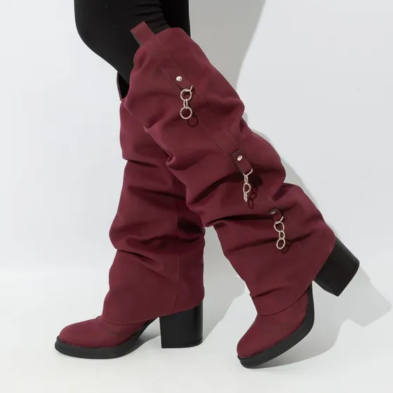 Bota Caña Alta Mujer Volcada Pu Tread Bakanas Shoes