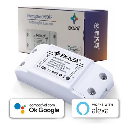 Interruptor Wifi Inteligente Ekaza Eknh-t106 Automação Alexa Google Home