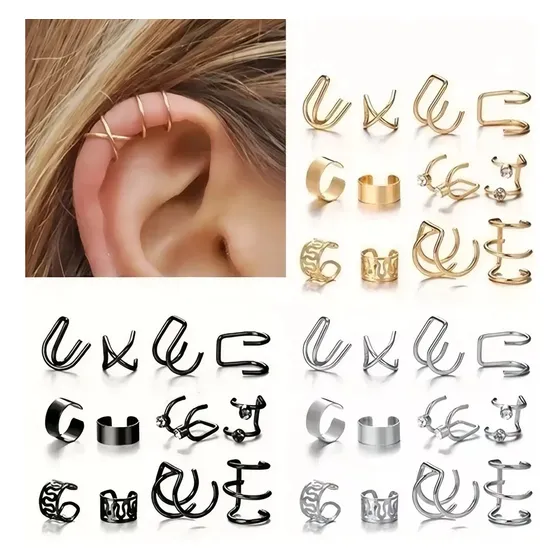 Savefree -36pcs Clip Orejas Aretes Earcuff Trepadores Sin Perforación