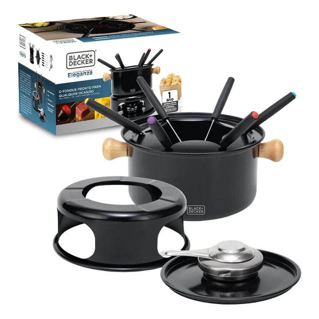Black Decker Jogo Para Fondue 10 Peças Antiaderente Eleganza Black N/a