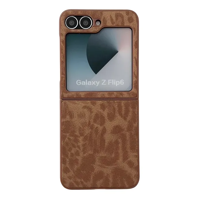 Capa Para Celular Samsung Z Flip 3/4/5/6 Leopard Print