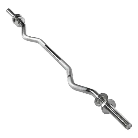 Barra W Maciça 1,20m Para Bíceps Musculação Com Rosca Cromada