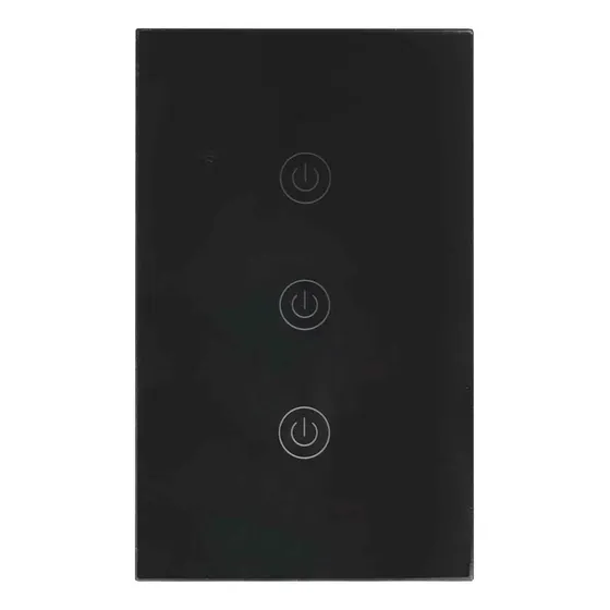 Apagador Inteligente Wifi Touch 3 Botones Negro Alexa/google